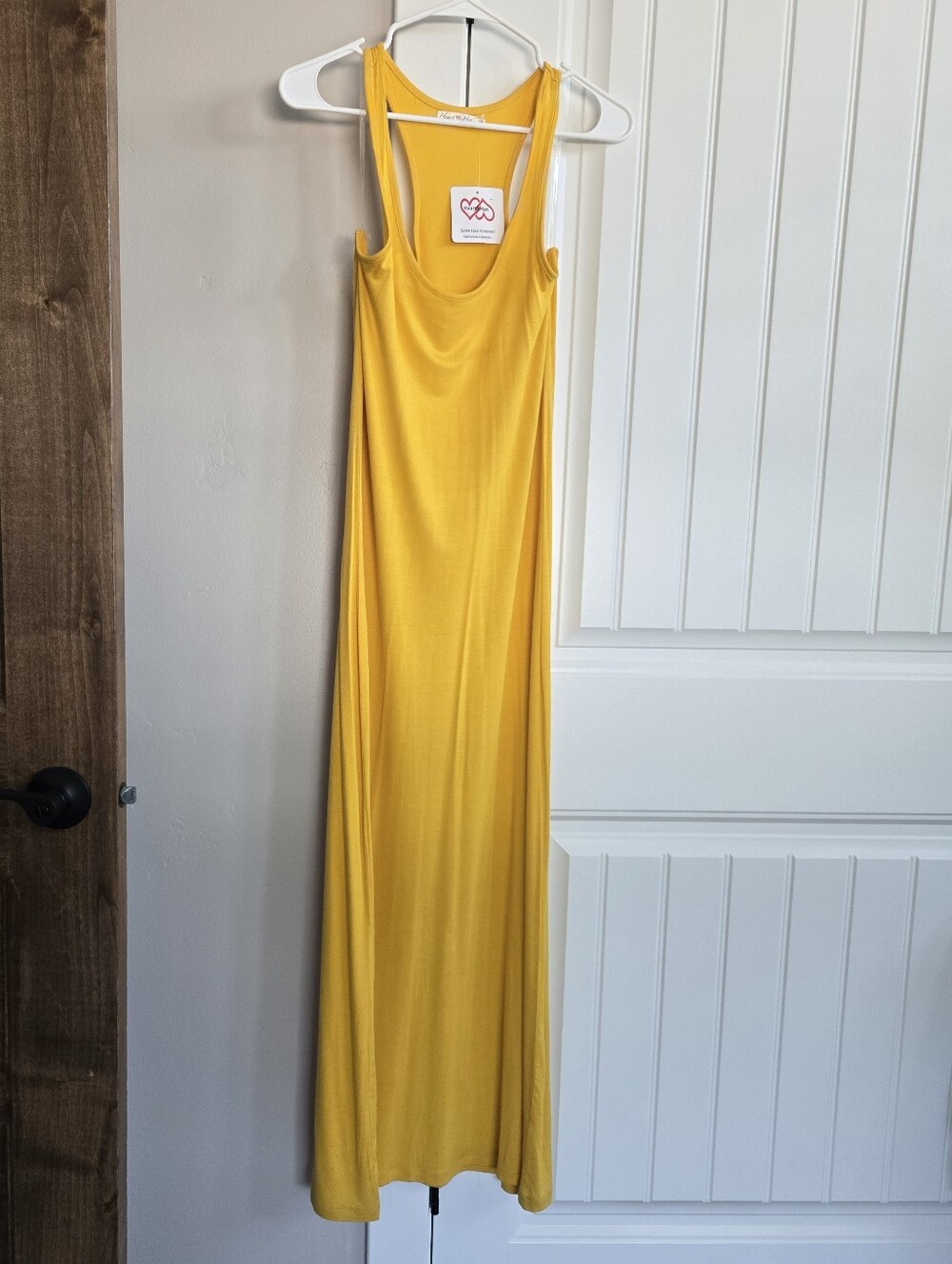 Heart & Hips Bright Yellow Scoop Neck Maxi Dress